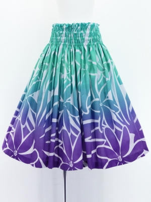 Hula Pa'u Skirt with Tiare Print / Blue & Purple /G3073
