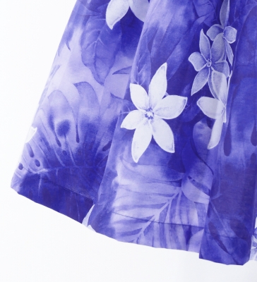 Hula Pa'u Skirt with Plumeria Print / Purple /J3077