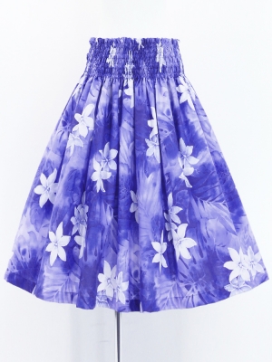 Hula Pa'u Skirt with Plumeria Print / Purple /J3077
