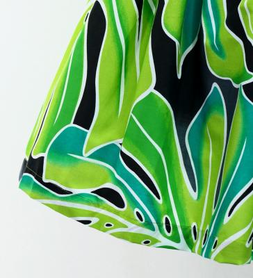 Hula Pa'u Skirt with Monstera Print / Black / G3103