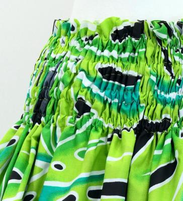 Hula Pa'u Skirt with Monstera Print / Black / G3103