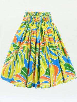 Hula Pa'u Skirt with Monstera Print / Turquoise / G3105
