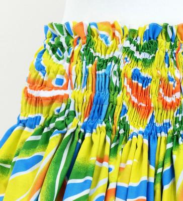 Hula Pa'u Skirt with Monstera Print / Turquoise / G3105