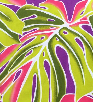 Hula Pa'u Skirt with Monstera Print / Plum / G3107