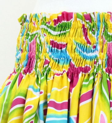 Hula Pa'u Skirt with Monstera Print / Pink / G3113