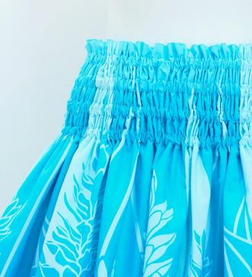 Hula Pa'u Skirt with Ginger Print / Aqua & Purple / G3119