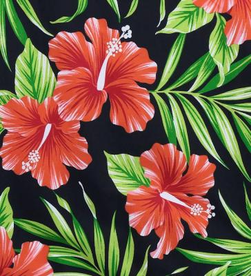 Hula Pa'u Skirt with Hibiscus Print / Black / G3125