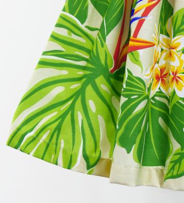 Hula Pa'u Skirt with Strelitzia & Plumeria Print / Beige / G3129