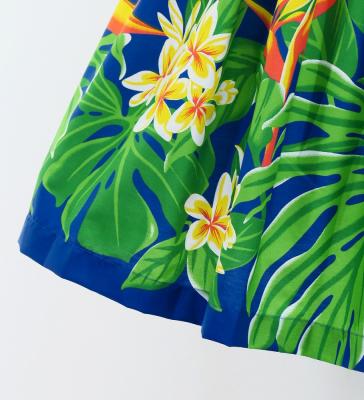 Hula Pa'u Skirt with Strelitzia & Plumeria Print / Royal / G3131