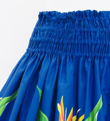 Hula Pa'u Skirt with Strelitzia & Plumeria Print / Royal / G3131