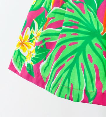 Hula Pa'u Skirt with Strelitzia & Plumeria Print / Fuchsia / G3133