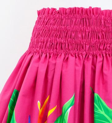 Hula Pa'u Skirt with Strelitzia & Plumeria Print / Fuchsia / G3133