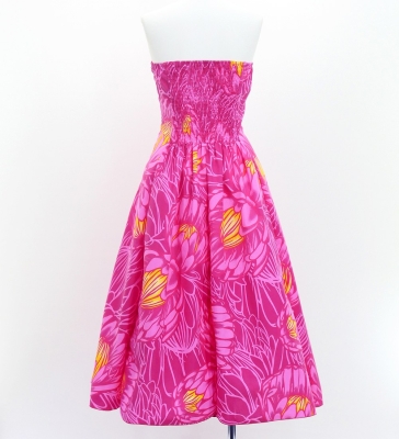 Hula Strapless Midi Dress / Protea / Pink / G3180pi