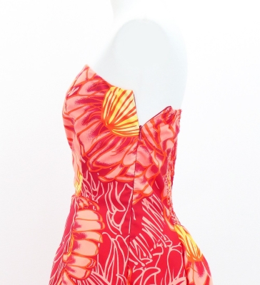 Hula Strapless Midi Dress / Protea / Red / G3180rd