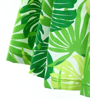 Hula Frilled Pa'u Skirt with Monstera Print / Green / G3231