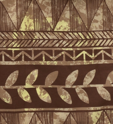 Tahitian Skirt with Leaf Print / Brown / G3234
