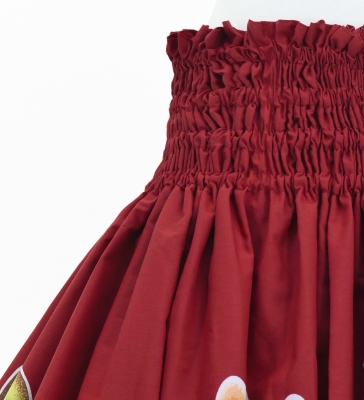 Hula Pa'u Skirt with Protea Print / Red / G3235