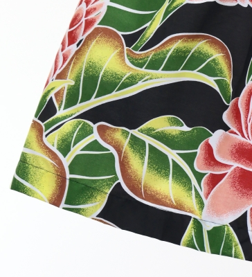 Hula Pa'u Skirt with Protea Print / Black / G3237