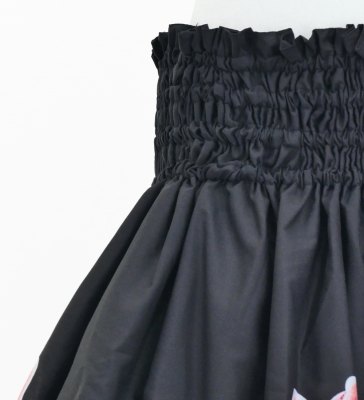 Hula Pa'u Skirt with Protea Print / Black / G3237