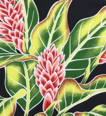 Hula Pa'u Skirt with Protea Print / Black / G3237