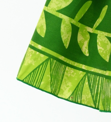 Tahitian Skirt with Leaf Print / Green / G3254