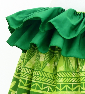 Tahitian Skirt with Leaf Print / Green / G3254
