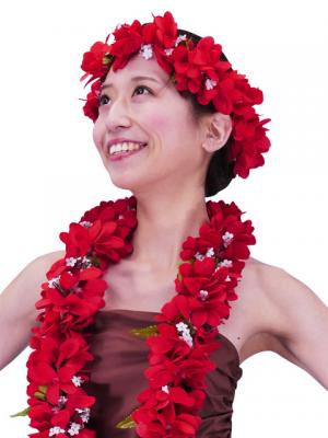 Hula Headband / Plumeria / Red / J501