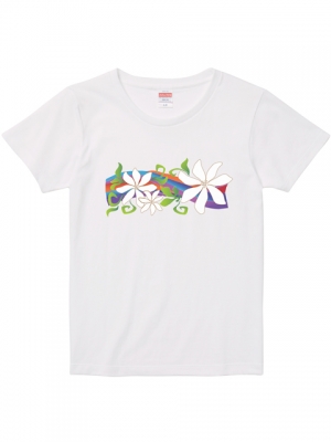 Hula Print T-shirt / Tiare & Kapi'olani / White  / JT863w