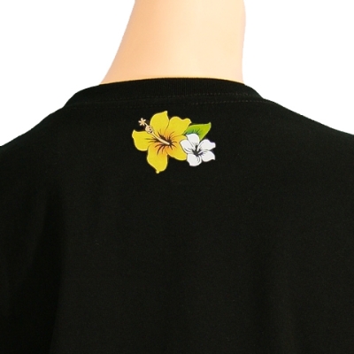 Hula Print T-shirt / Hibiscus / Black  / JT980b