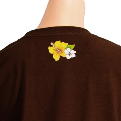 Hula Print T-shirt / Hibiscus / Brown / JT980br