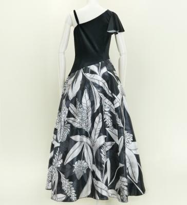 Hula One Shoulder Dress with Velvet & Ginger / Luxury Collection / Black / J2690bk
