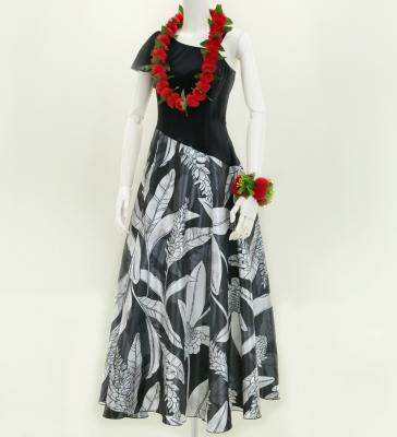 Hula One Shoulder Dress with Velvet & Ginger / Luxury Collection / Black / J2690bk