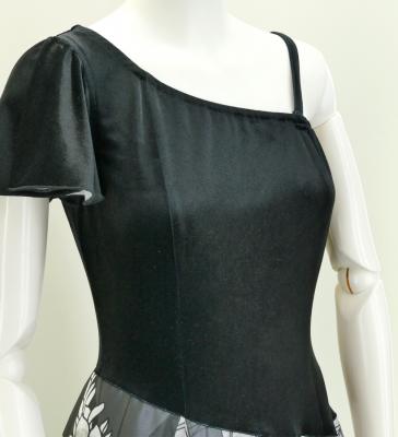 Hula One Shoulder Dress with Velvet & Ginger / Luxury Collection / Black / J2690bk
