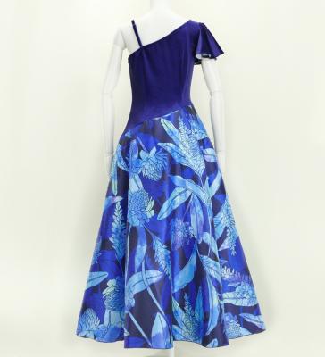 Hula One Shoulder Dress with Velvet & Ginger / Luxury Collection / Blue / J2690bl
