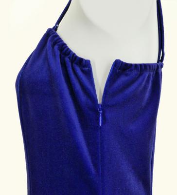 Hula One Shoulder Dress with Velvet & Ginger / Luxury Collection / Blue / J2690bl