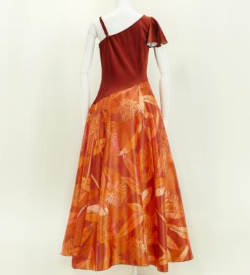Hula One Shoulder Dress with Velvet & Ginger / Luxury Collection / Brown / J2690br