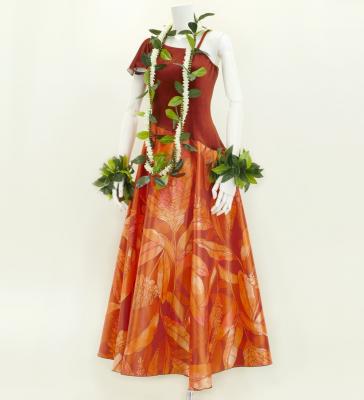 Hula One Shoulder Dress with Velvet & Ginger / Luxury Collection / Brown / J2690br