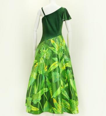 Hula One Shoulder Dress with Velvet & Ginger / Luxury Collection / Green / J2690gr