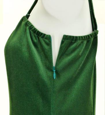 Hula One Shoulder Dress with Velvet & Ginger / Luxury Collection / Green / J2690gr