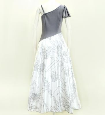 Hula One Shoulder Dress with Velvet & Ginger / Luxury Collection / Gray / J2690gy