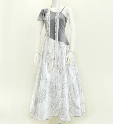 Hula One Shoulder Dress with Velvet & Ginger / Luxury Collection / Gray / J2690gy