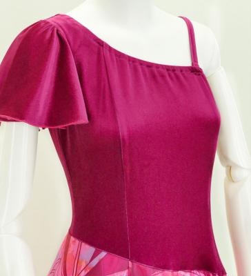 Hula One Shoulder Dress with Velvet & Ginger / Luxury Collection / Pink / J2690pi