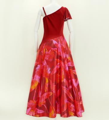 Hula One Shoulder Dress with Velvet & Ginger / Luxury Collection / Red / J2690rd
