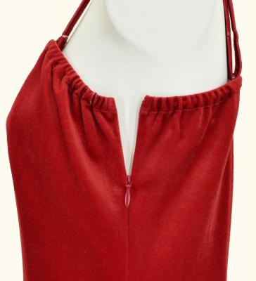 Hula One Shoulder Dress with Velvet & Ginger / Luxury Collection / Red / J2690rd