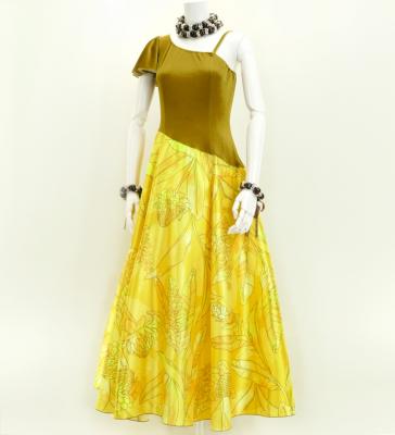 Hula One Shoulder Dress with Velvet & Ginger / Luxury Collection / Yellow / J2690ye