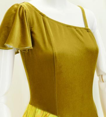 Hula One Shoulder Dress with Velvet & Ginger / Luxury Collection / Yellow / J2690ye
