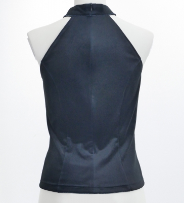 Hula American Armhole Blouse with Velvet / Black / J2757bk