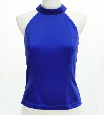 Hula American Armhole Blouse with Velvet / Royal Blue / J2757rbl