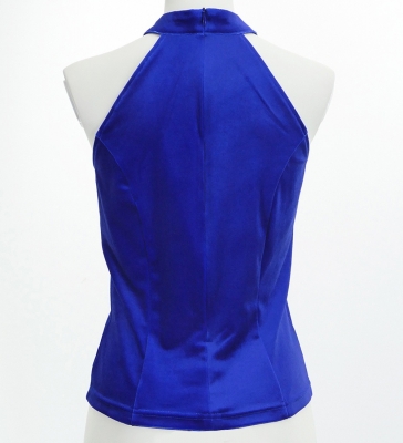Hula American Armhole Blouse with Velvet / Royal Blue / J2757rbl