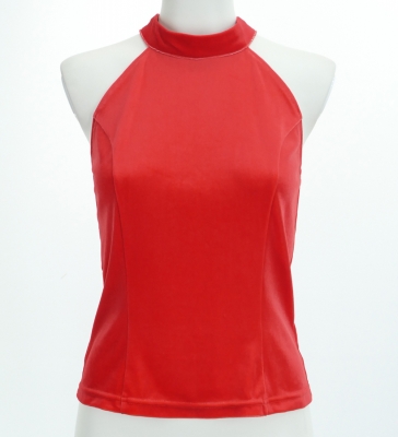 Hula American Armhole Blouse with Velvet / Dark Red 2 / J2757drd2